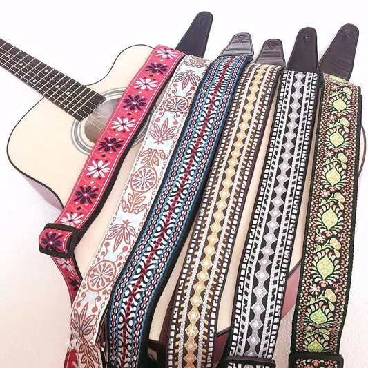 Embroidered guitar strap