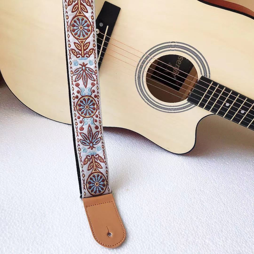 Embroidered guitar strap