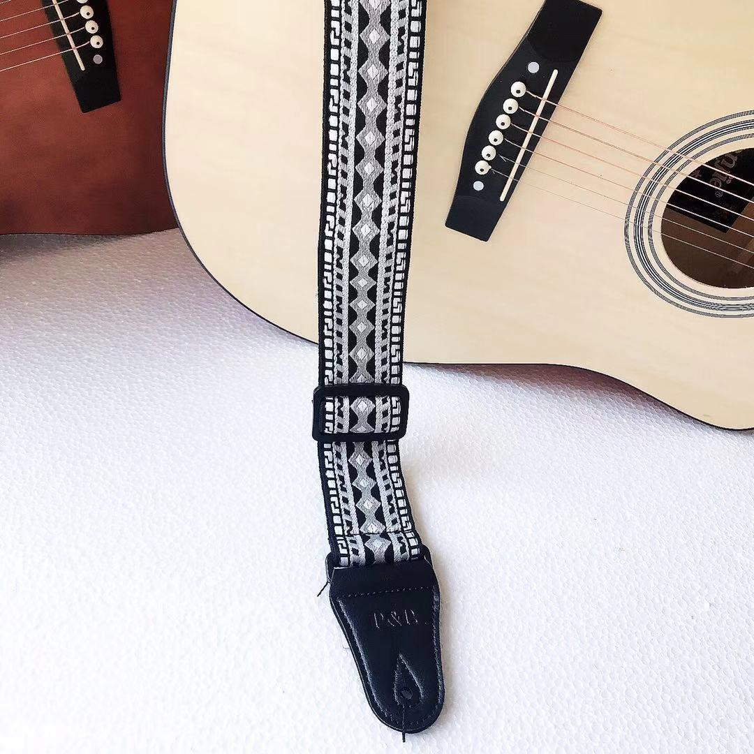 Embroidered guitar strap