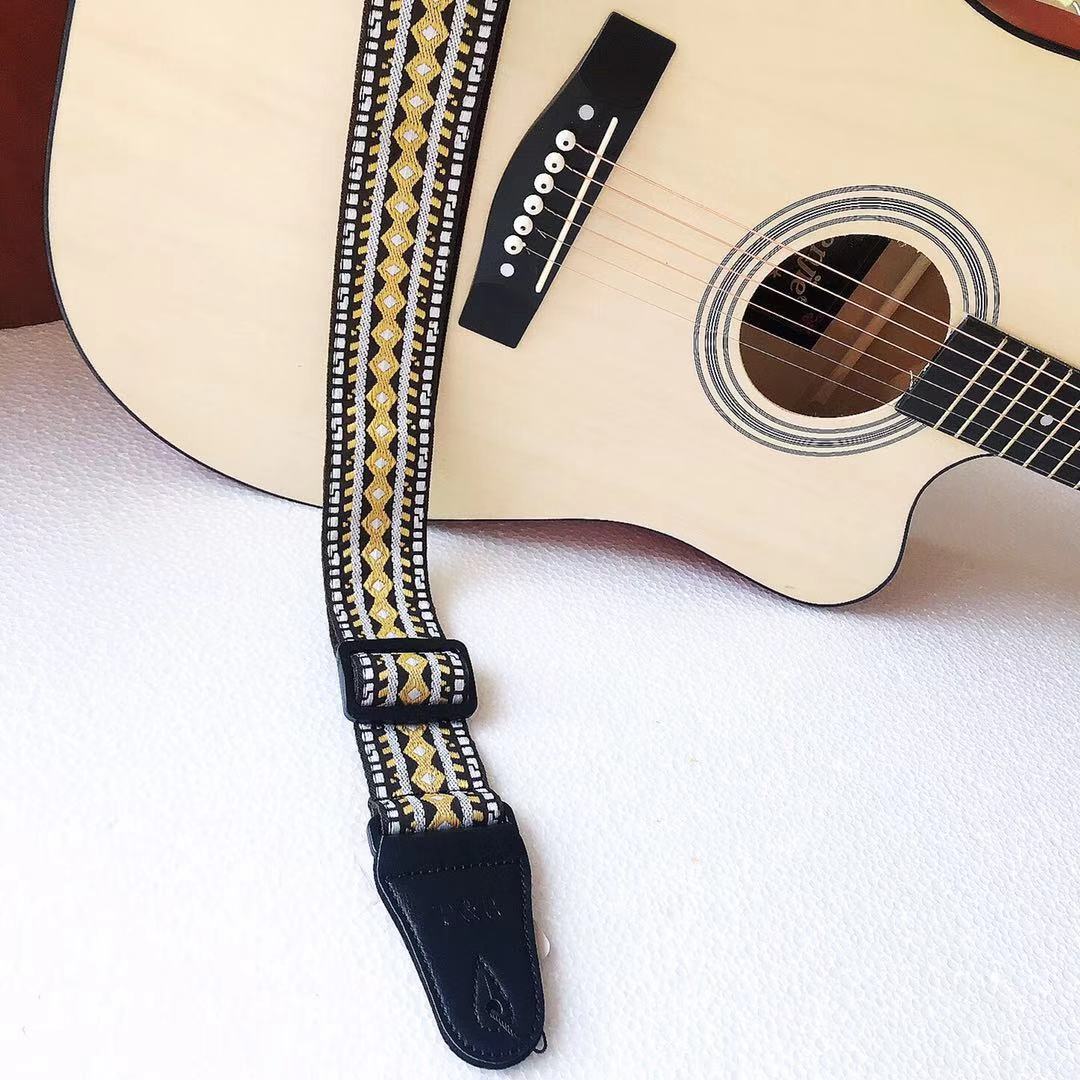 Embroidered guitar strap