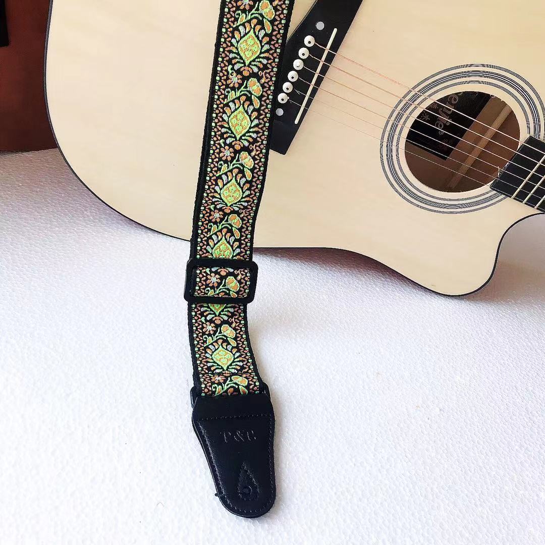 Embroidered guitar strap