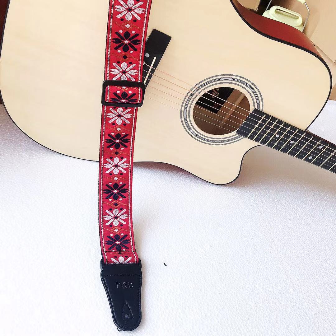 Embroidered guitar strap