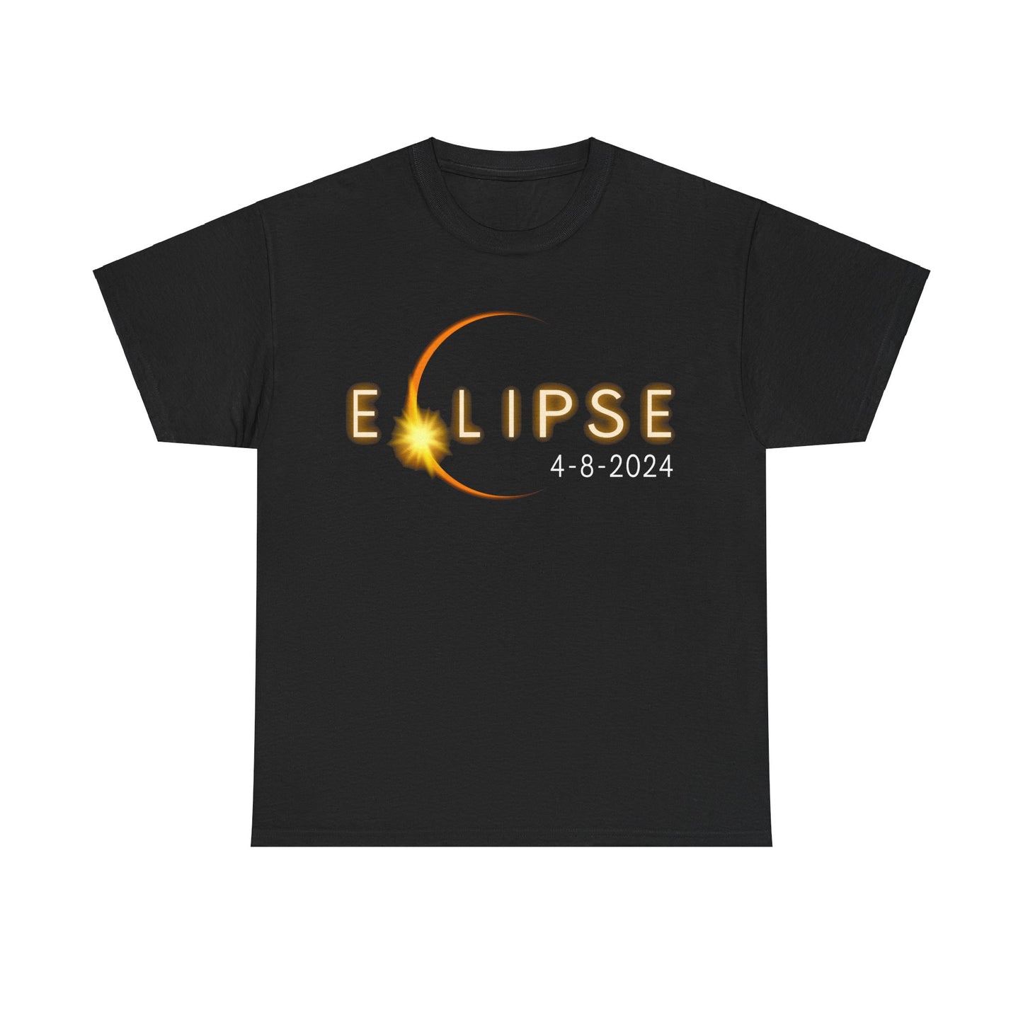 Total Eclipse 2024 w/image of dates and cities' amazing golden colored graphics